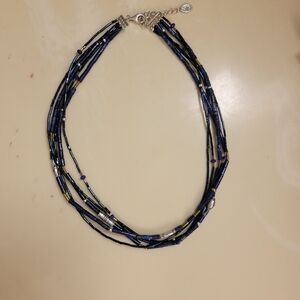 Elegant Blue Multi-Strand Necklace